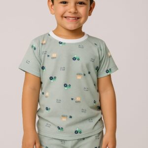 Pijama verde claro/trator