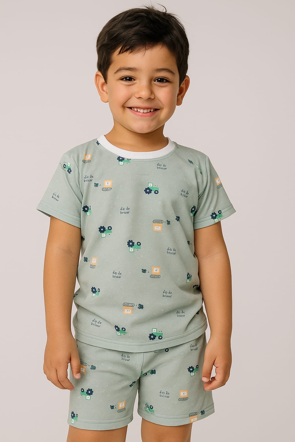 Pijama verde claro/trator