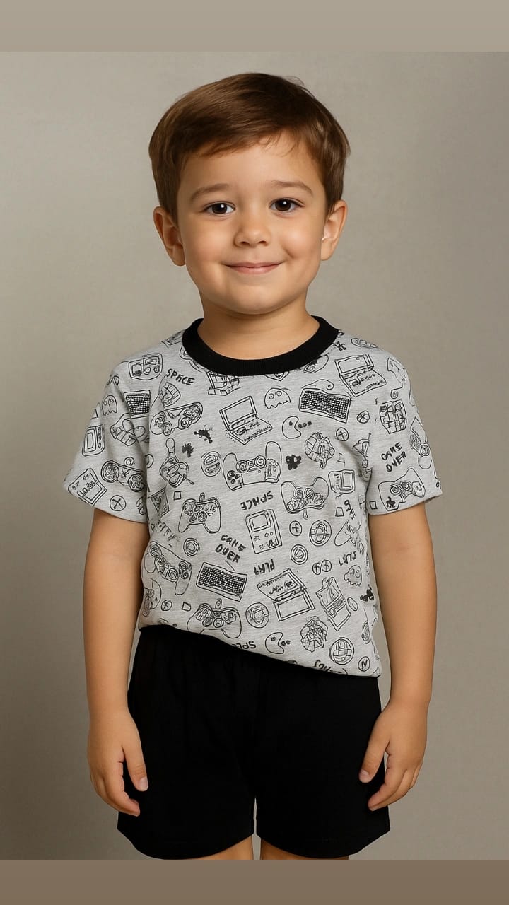 Pijama video game/preto