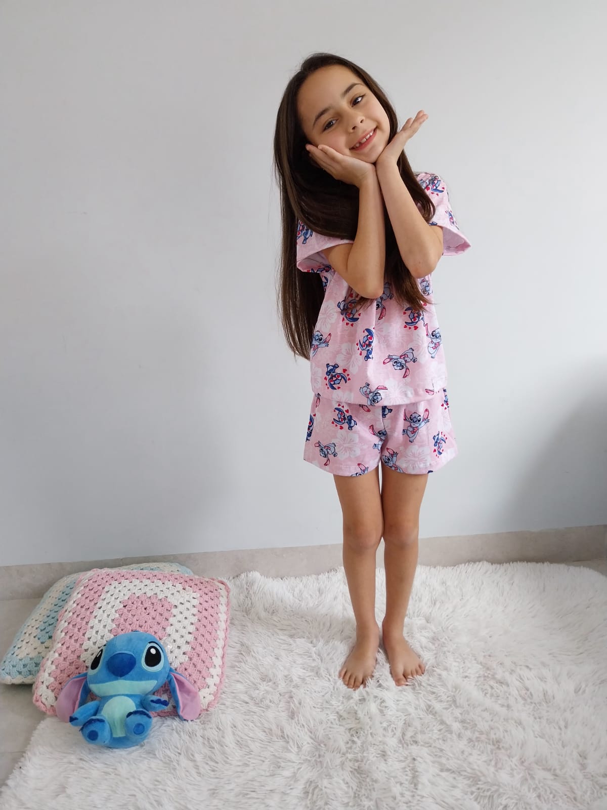 Pijama stitch rosa baby